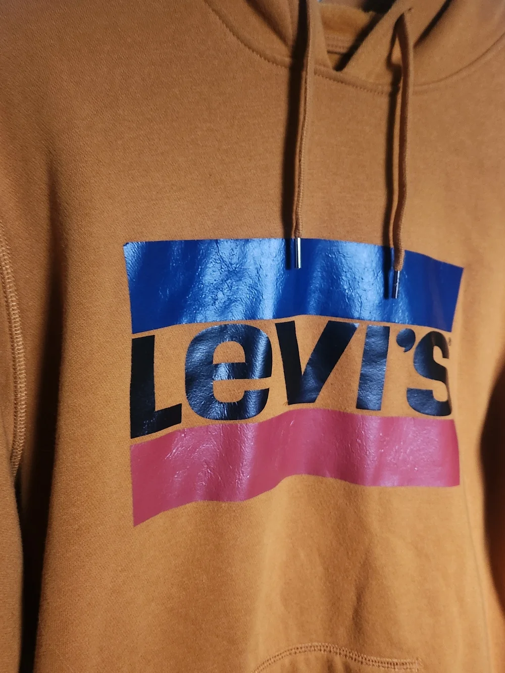 Levi's Men's Graphic  Hooded Sweatshirt With Pocket Autumn Orange Size M- Unisex